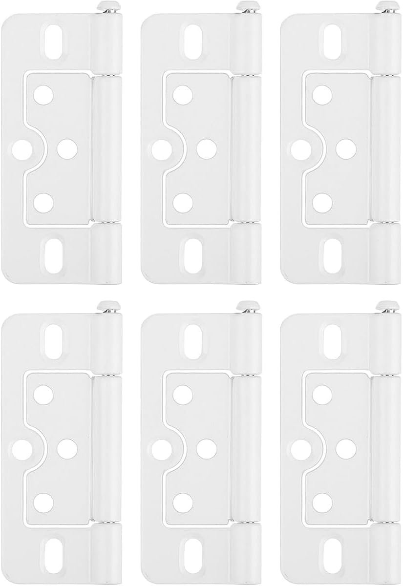 SnelShoppen - 6 Stuks 3x1.4 Inch Deur Scharnieren Vouw Deurscharnieren voor Kast Meubels Raam Kledingkast Wit