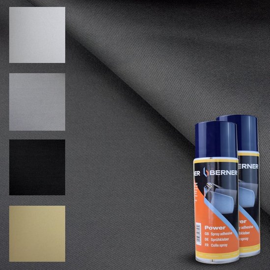 Stofbekledingset Hemel - Autostof Reparatie - Auto Interieur Vervangen - Hittebestendige Lijm - 150 cm breed - Grijs — afbeelding 3