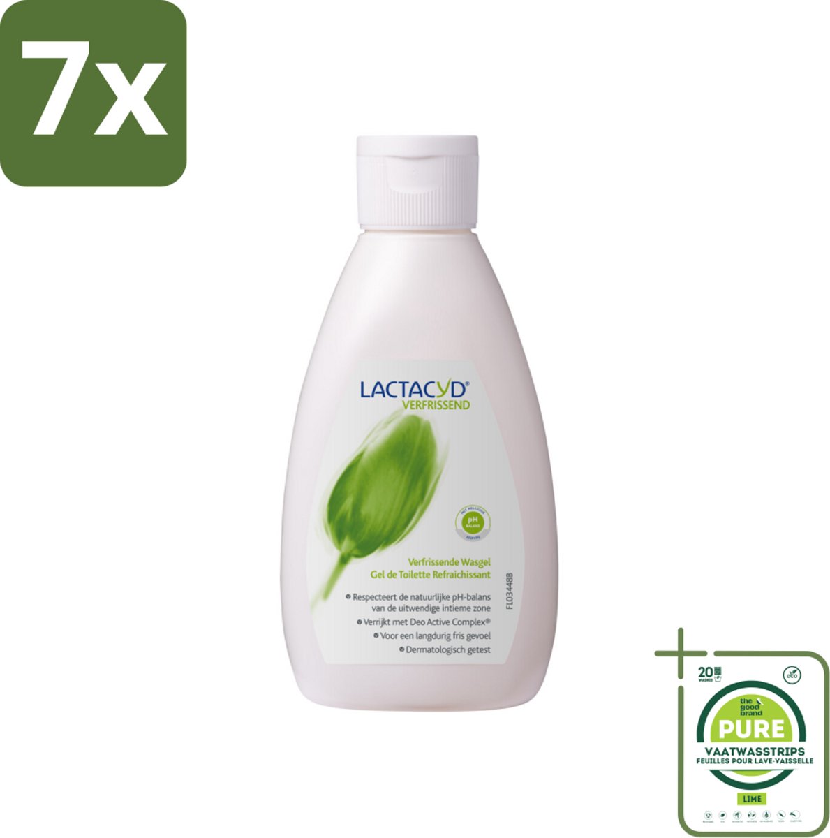 7 x Lactacyd – Verfrissende Wasgel - 200 m - Grootverpakking - Intieme Wasgel - Frisse Intieme Wasgel - Menthol Wasgel - Geurvervoegende Wasgel - Intieme Verzorging