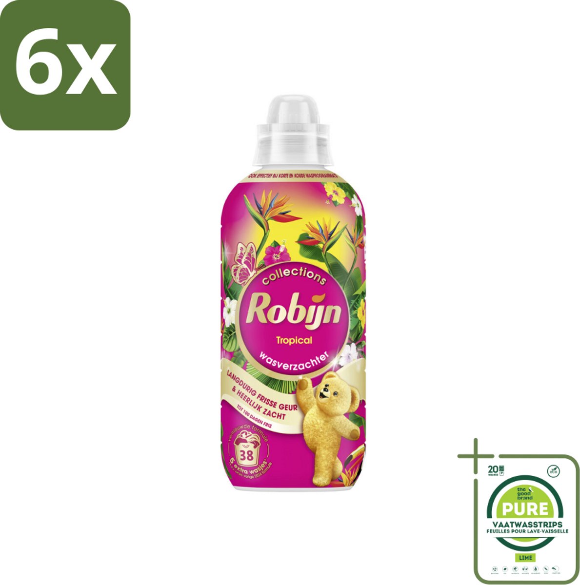 Robijn – Wasverzachter – Tropical – 765 ml - Voordeelverpakking - 6 stuks - Wasverzachter - Wasgeur