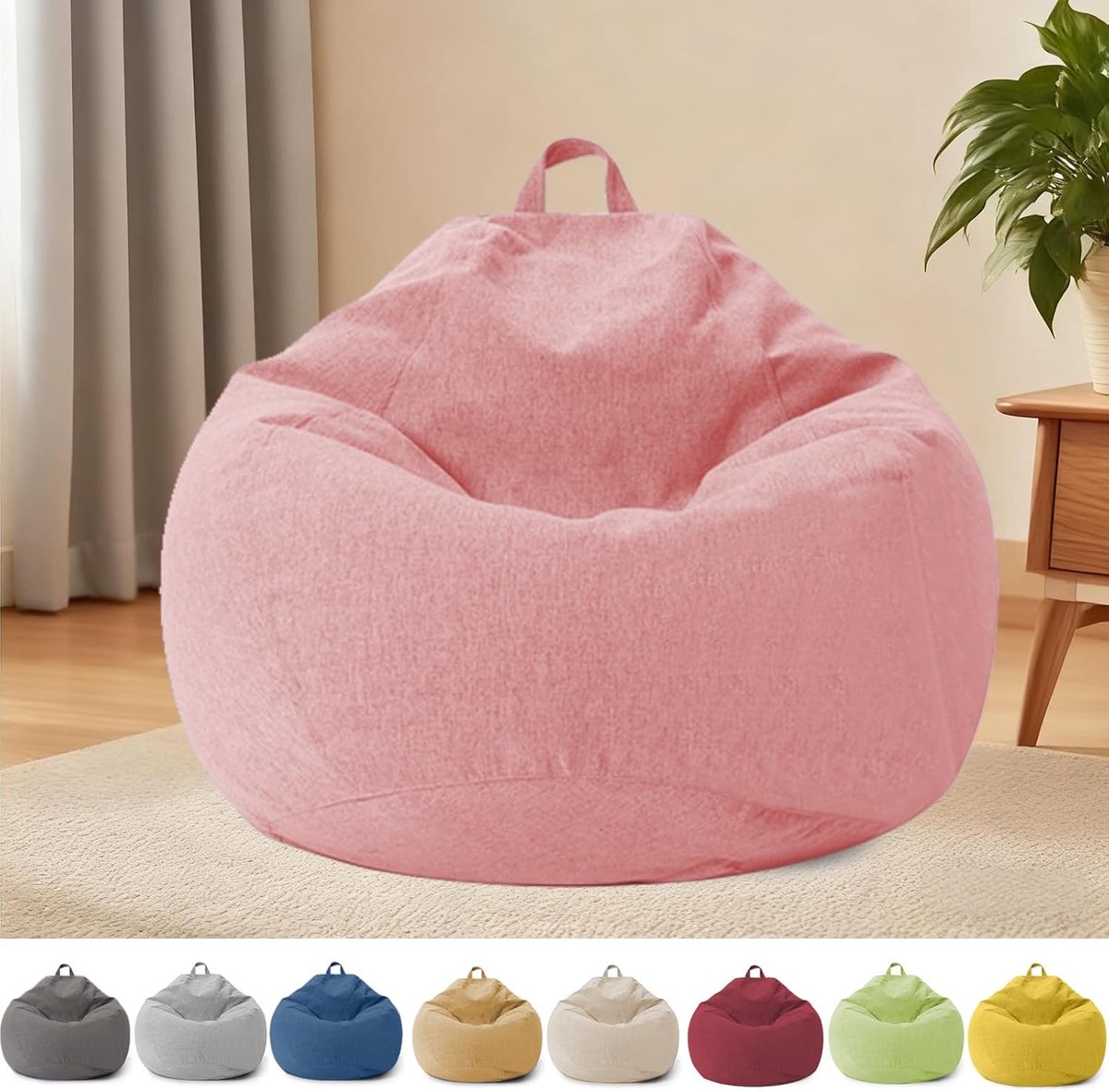 SnelShoppen - Zitzak voor Kinderen en Volwassenen - Zitzakhoes zonder Vulling met Rits, 100 x 120 cm, Zakstoel voor Slaapkamer, Kantoor, Woonkamer, Te