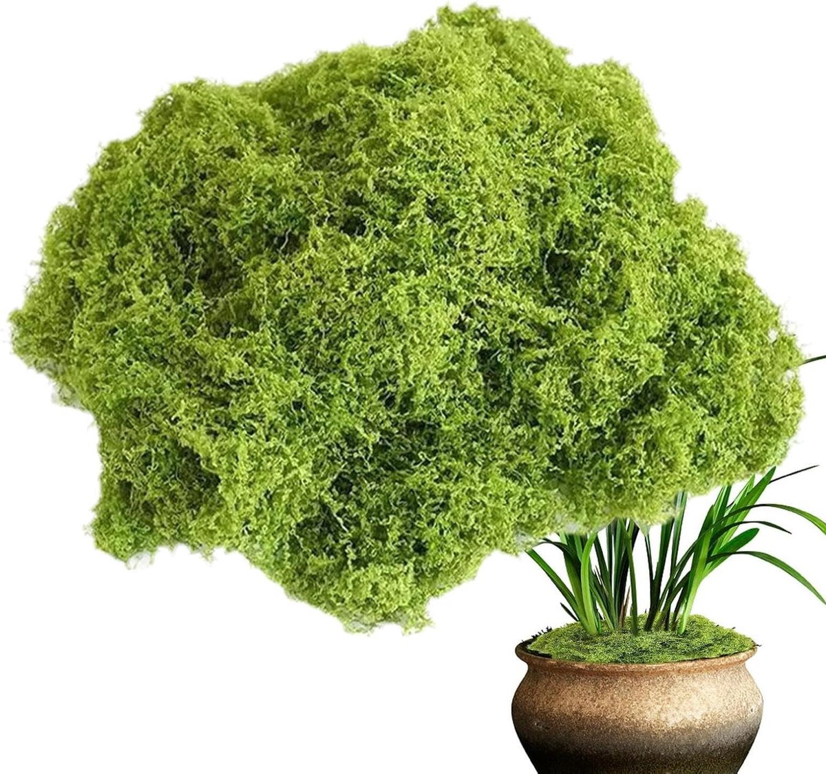 Kunstmos Decoratie - Siergras Nepmos - Hobby Knutselen - Direct Groen Zonder Onderhoud - 100g - Lichtgroen