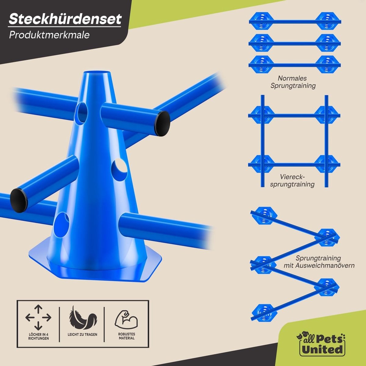 Hordenset Hond - 5 Sets - 100 cm - Weerbestendig - Voor Hond, Paard & Voetbal