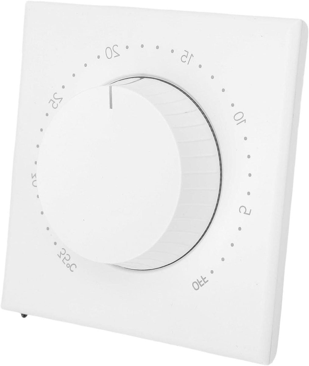 Vloerverwarming Thermostaat - Temperatuurregelaar - Comfort Instellen - Mechanische Knopbediening - 16A - Wit