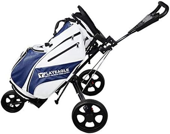 Golf Trolley - Golftrolley 3 Wielen - Golfen Op De Baan - Lichtgewicht Metalen Frame - Inklapbaar - Grijs — afbeelding 3