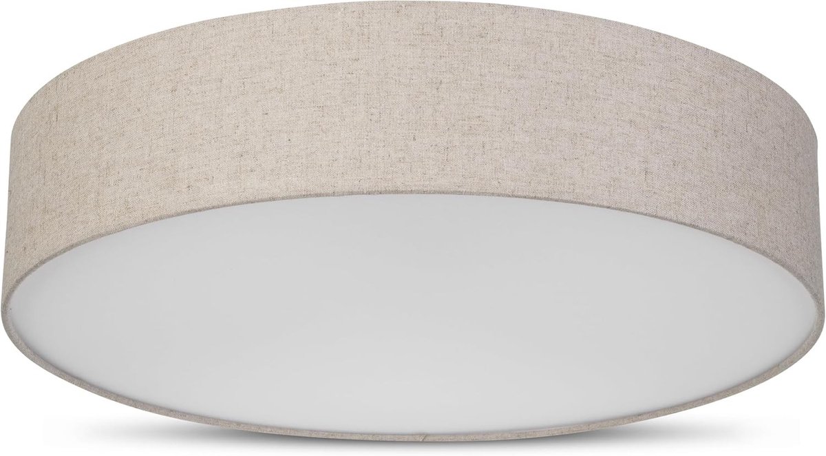 Plafondlamp - Taupe - 50 cm - Stof in Vintage Look - Voor Slaapkamer en Woonkamer