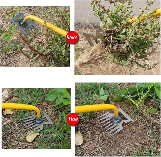 Hand Weed Cutter - 11 Teeth Stainless Steel Weed Cutter Pro met 14 Inch Lange Handgreep - Industrieel Onkruidverwijderaar + Voegen Schraper - Antislip Handvat voor Bestrating Voegen en Tuinieren van Merkloos	 — afbeelding 4