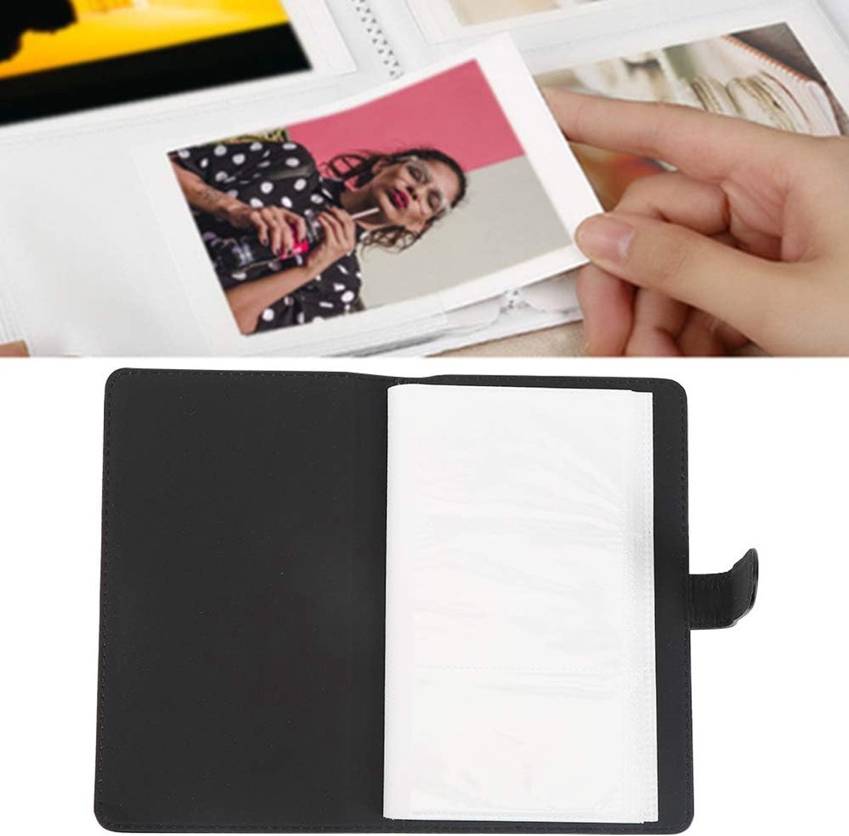 SnelShoppen - Fotoalbum met 96 Compartimenten voor Mini 11 8 9 7s 25 70 90, Foto Kaartenhouder voor 3 Inch Foto's, Zwart, Modern en Praktisch, Perfect