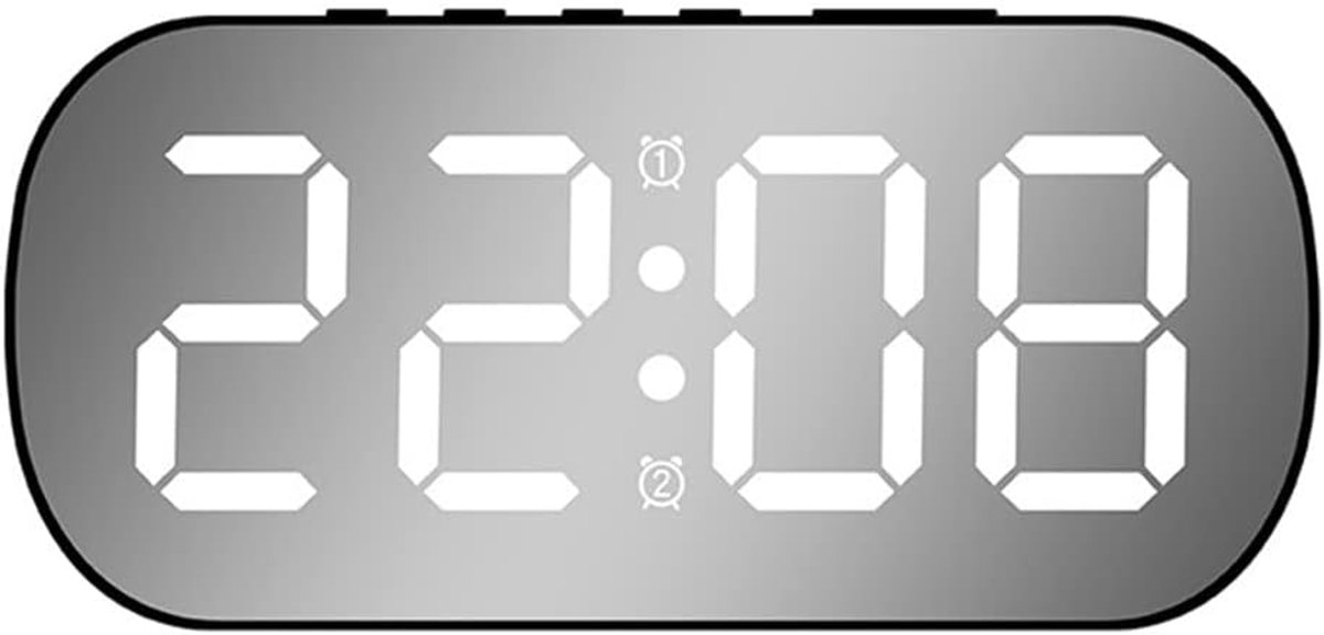 SnelShoppen - Digitale Wandklok, Grote Digitale Alarmklok met Instelbare Helderheid, Aftelklok met Datum, Week en Temperatuur (WIT)
