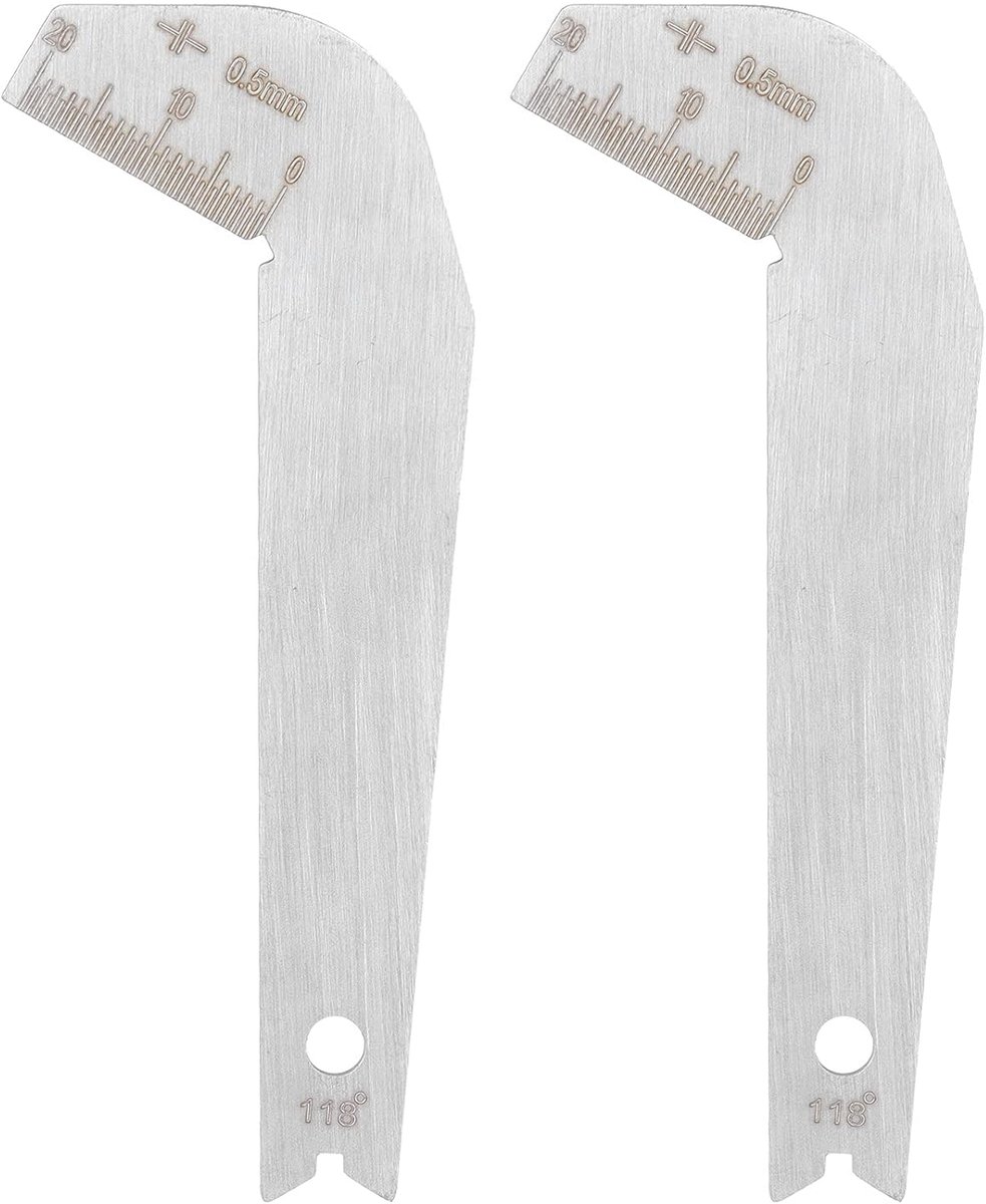 SnelShoppen - 2 Stuks Boorgauges, 118 Graden Protractor, Spiraal Boor Protractor, Precisie Meetinstrument Voor Hoeken en Vertexen, Duidelijke Schaal,