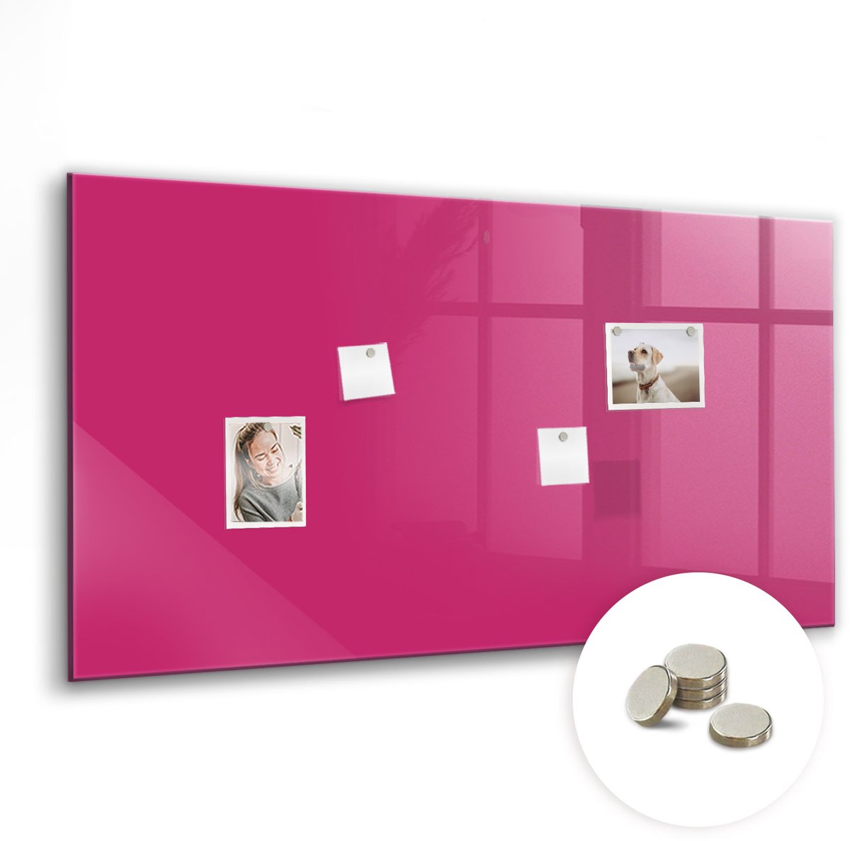 Coloray Glazen Magneetbord - Magnetisch Bord Lichtgele kleur - 120x60 cm - Roze Magneetbord - Magnetic Board - Woonkamer Decoratie