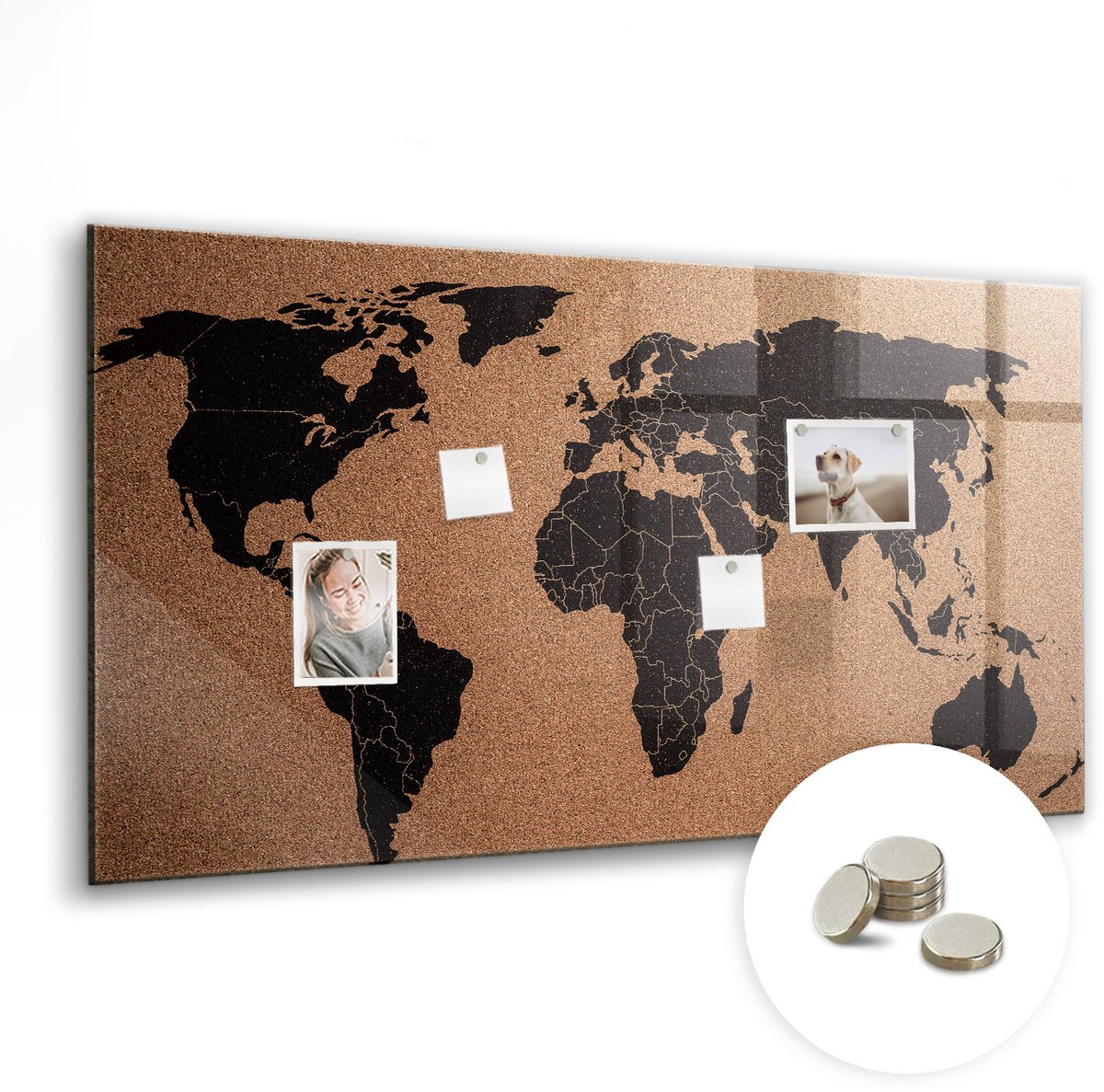 Coloray Glazen Magneetbord - Magnetisch Bord Glas wijn - 120x60 cm - Bruin Magneetbord - Magnetic Board - Keuken Decoratie