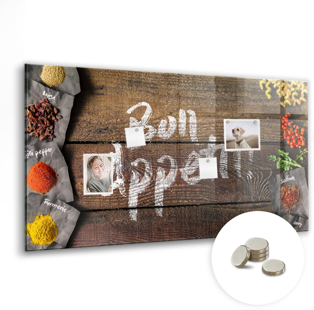 Coloray Glazen Magneetbord - Magnetisch Bord Wereldkaart - 120x60 cm - Bruin Magneetbord - Magnetic Board - Magneetbord Design