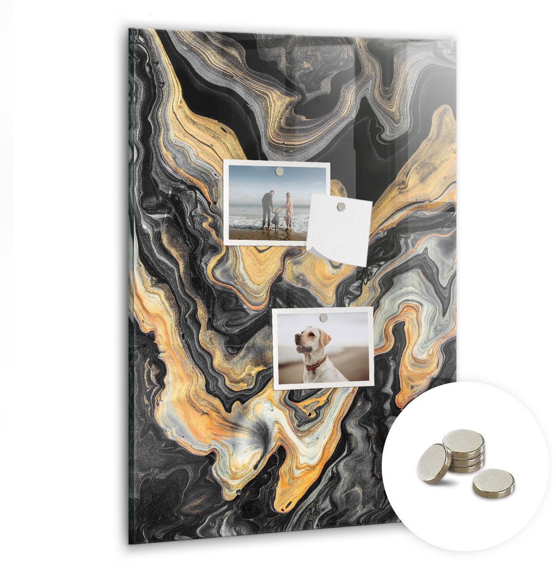 Coloray Glazen Magneetbord - Magnetisch Bord Retro poster - 40x60 cm - Gouden Magneetbord - Magnetic Board - Wanddecoratie
