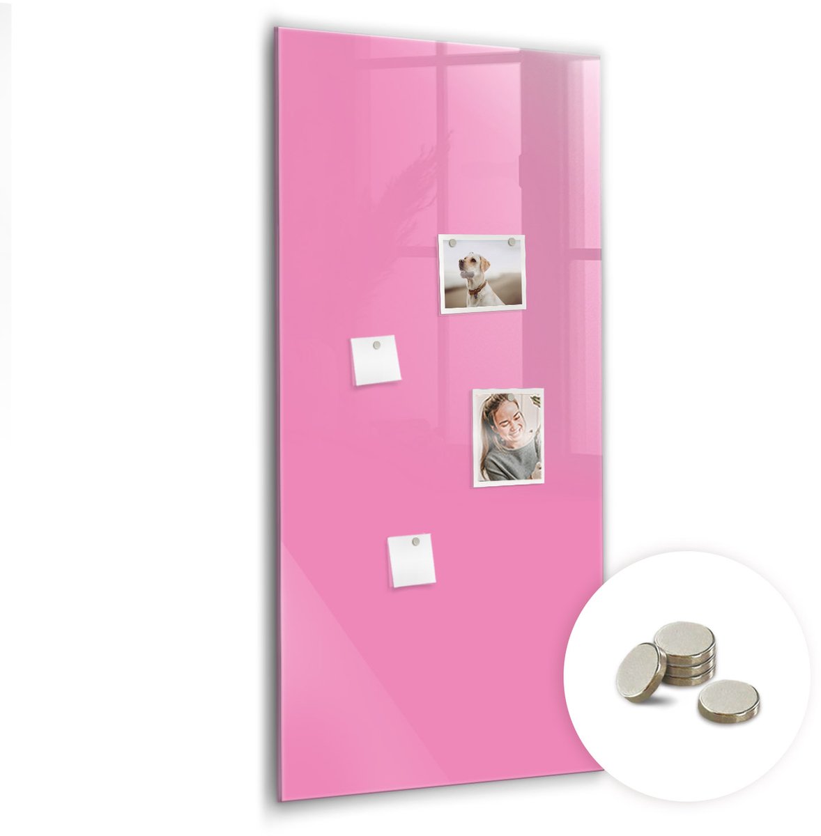 Coloray Glazen Magneetbord - Magnetisch Bord - 60x120 cm - Roze Magneetbord - Magnetic Board - Magneetbord Design