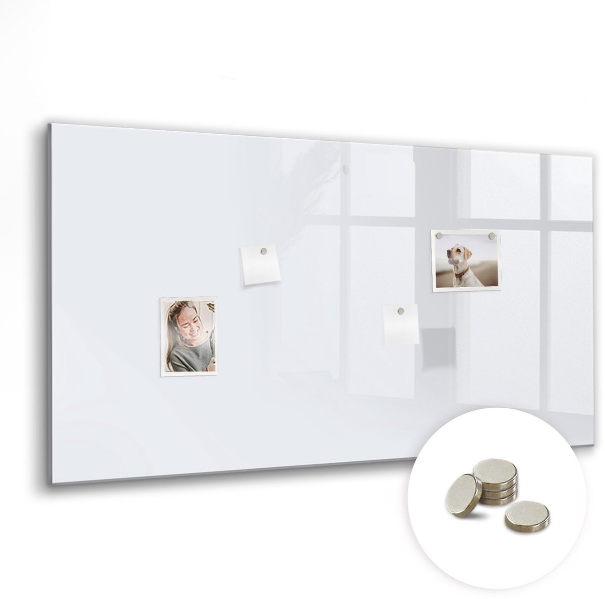 Coloray Glazen Magneetbord - Magnetisch Bord Wijnkurken - 120x60 cm - Wit Magneetbord - Magnetic Board - Keuken Decoratie