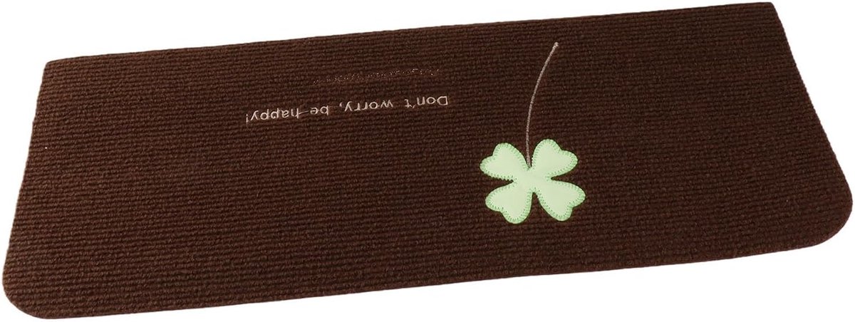 SnelShoppen - Set van 5 Luminous Trapmatten, Zelfklevend, Duidelijk PVC, Antislip, Vloerbescherming voor Harde Vloeren, Veiligheid, Clover Leaf Motief