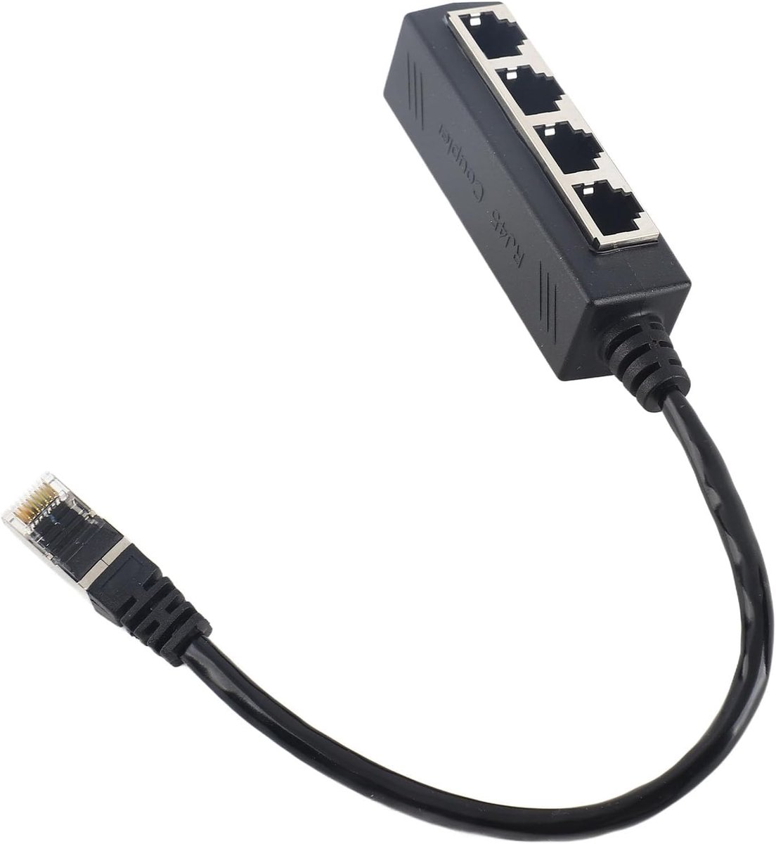 RJ45 Ethernet Splitter 1 naar 4 poorten - goud-plated kern - uitstekende verbinding - ideaal voor thuis en kantoor - ShopVlot