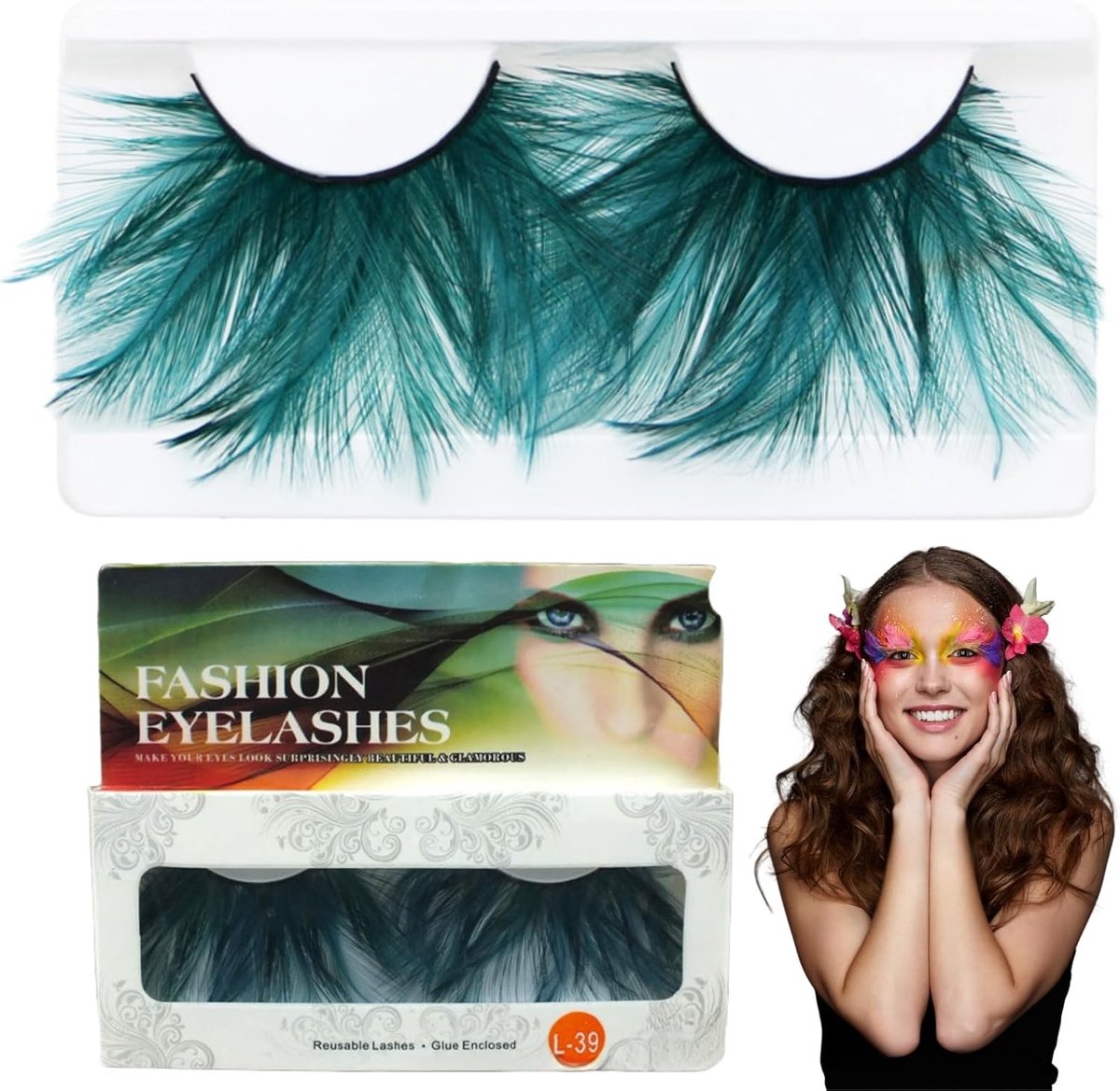 Fantastic eyelashes, artificial eyelashes, false eyelashes, feather eyelashes, attractive decoration for party - ShopVlot