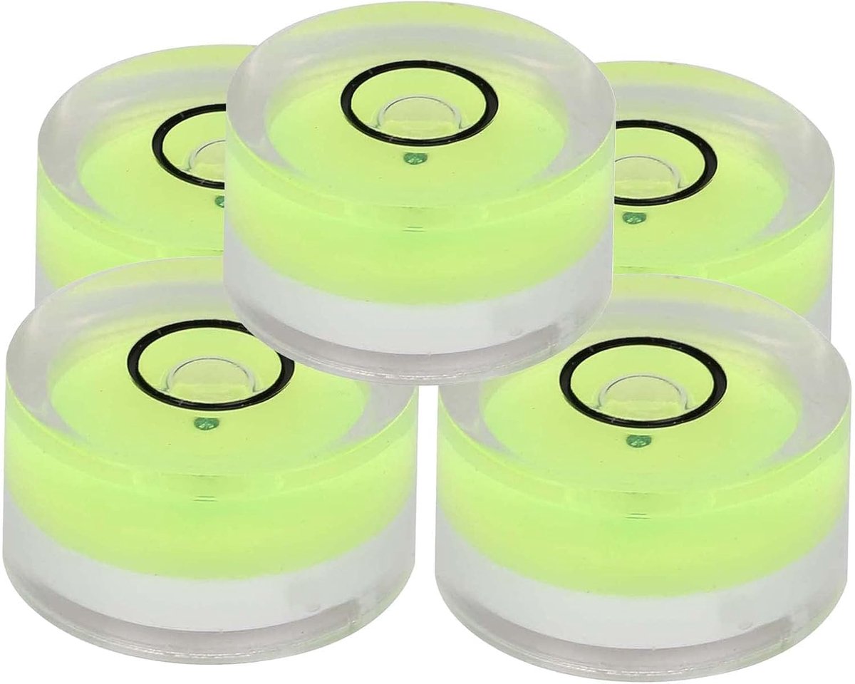 Mini ronde waterpas 15mm - 5 stuks - eenvoudig af te lezen - ideaal voor uitlijnen - ShopVlot