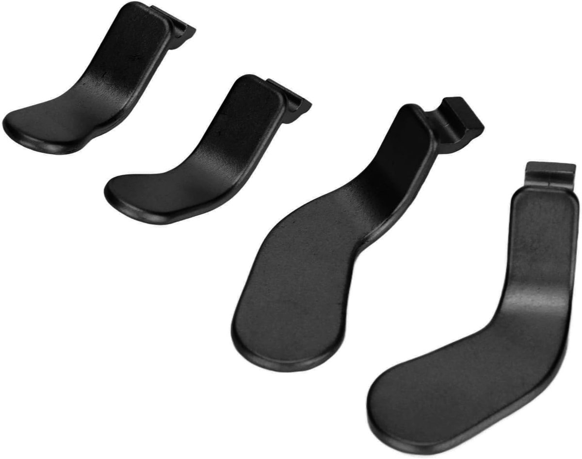 SnelShoppen - Vervangende RVS Controller Peddels voor Elite Controller Serie 2 (Zwart) - Duurzaam, Perfecte Pasvorm, 4 Stuks, Sneller Schieten, Gaming