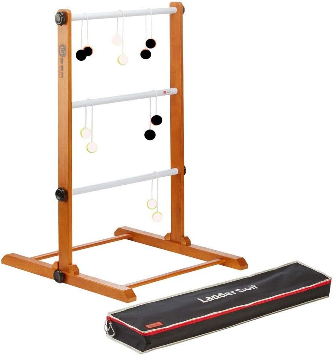 Laddergolf - hardwood - luxe tas - met echte golfballen - SnelShoppen