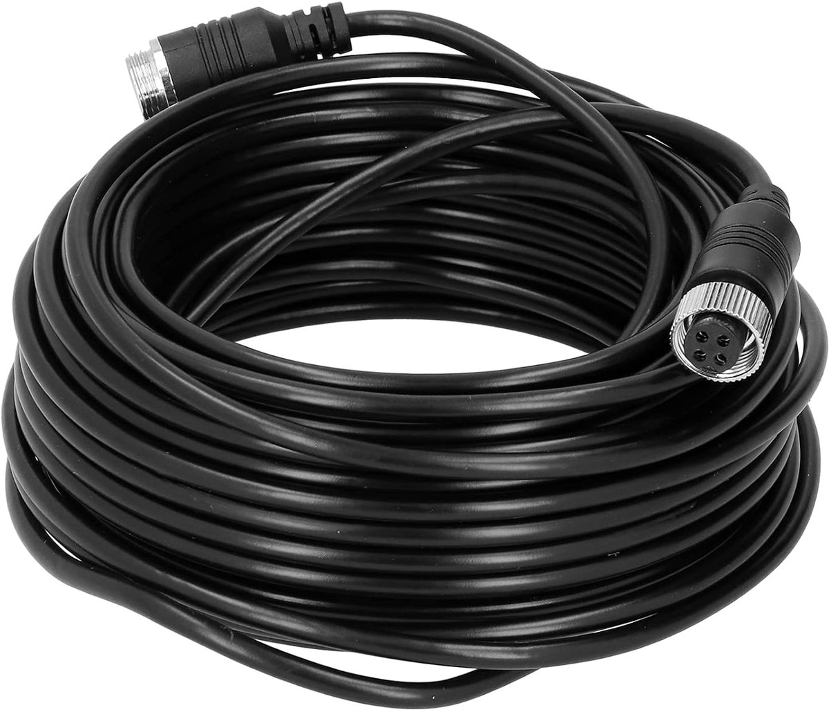 SnelShoppen - 4 Pin Auto Video Verlengkabel - Video Luchtvaartkabel DC 12V Voedingsverlengkabel voor Auto, Vrachtwagen, Bus Monitor (5m) - Waterdicht