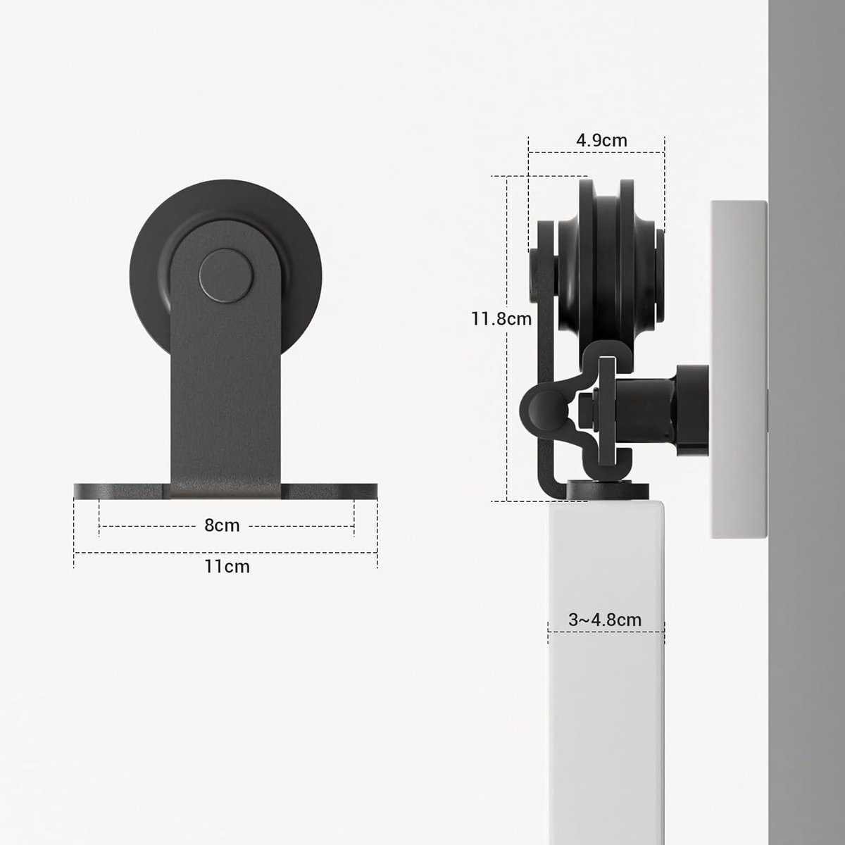 SnelShoppen - Sliding Deursysteem 200cm - Stalen Rail voor Enkele Deur - Maximaal 120kg - Lichtgewicht Carbon Staal - Voor Schuifdeuren - Perfect voor