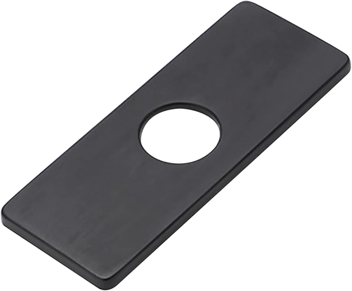 SnelShoppen - 4 Inch RVS Gatenplaat voor Keukenkraan, Sink Hole Cover voor Badkamer Wastafel, Zwart, 1 Stuk, Duurzaam en Roestvrij