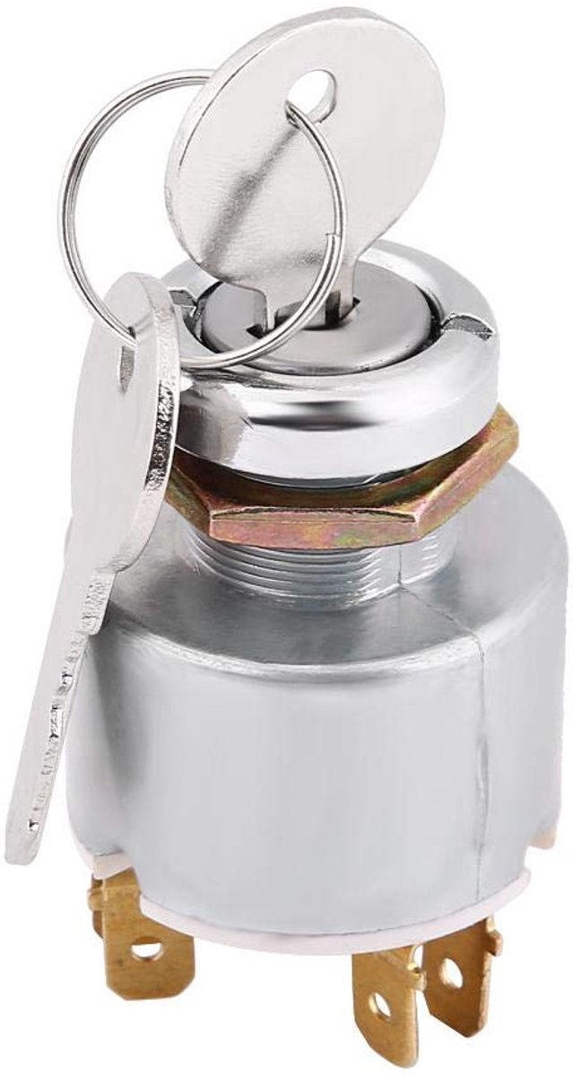 SnelShoppen - Universele 12V Motor Startschakelaar - Aluminium Legering - 4 Posities - Inclusief Sleutels - Auto, Motor, Marine - Duurzaam en Warmtebe