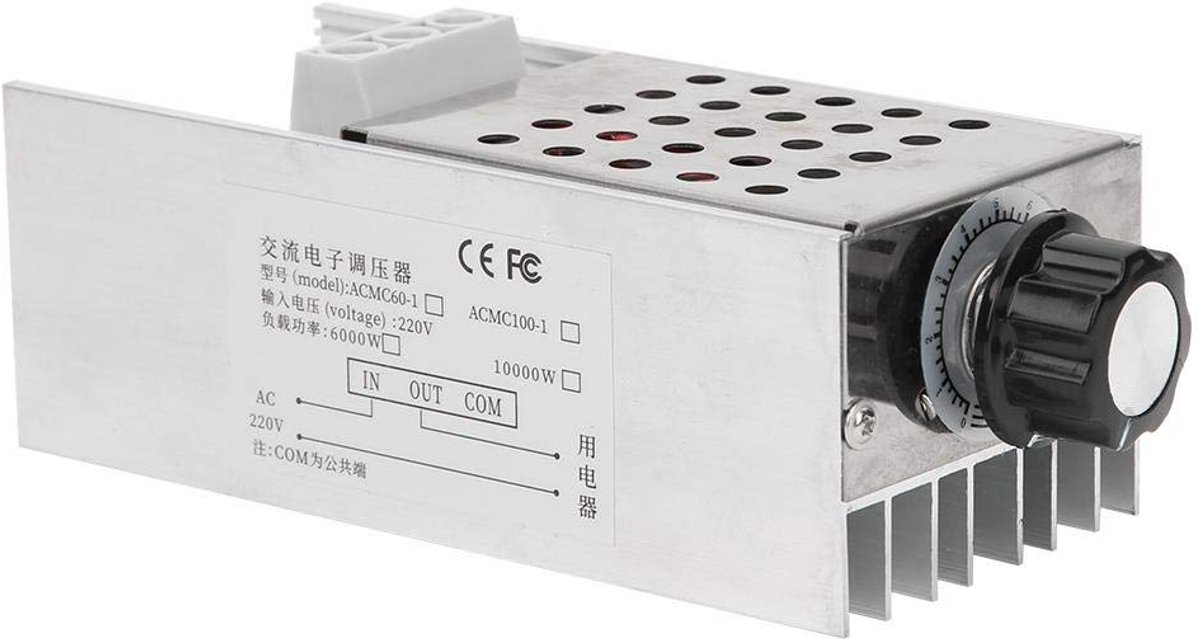 SnelShoppen - Voltage Regulator 10000W Ultra Hoge Vermogen SCR Spanning Regulator Snelheidscontroller Dimmer Thermostaat 220V/110V AC voor Huishoudeli