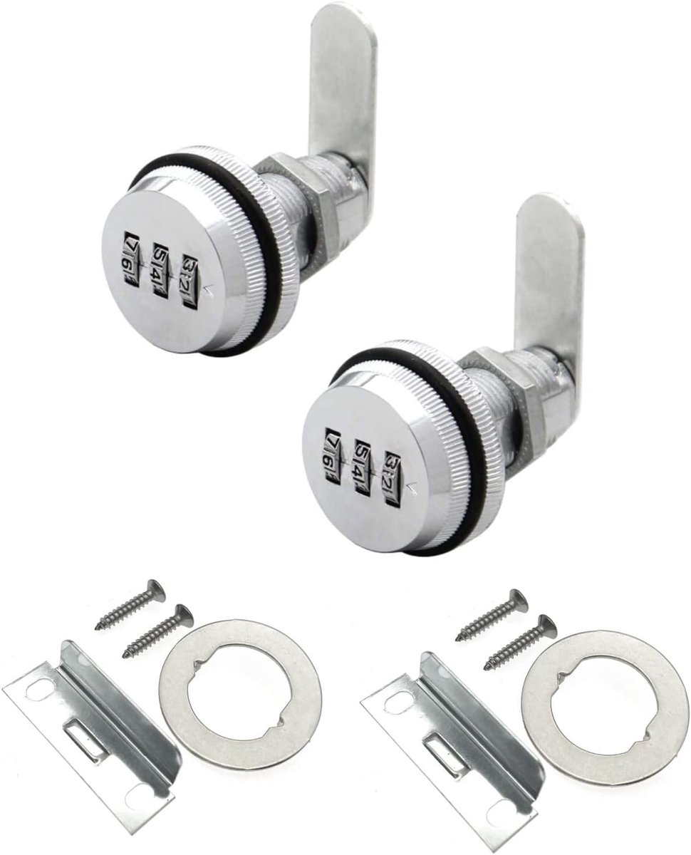 SnelShoppen - 2 Stuks 3-Cijferige Combinatie Camlock - Sleutelloze Kluis Lock voor Kast, Deur, Laden, Postvak - Geschikt voor Deurdiktes tot 12 mm - 4
