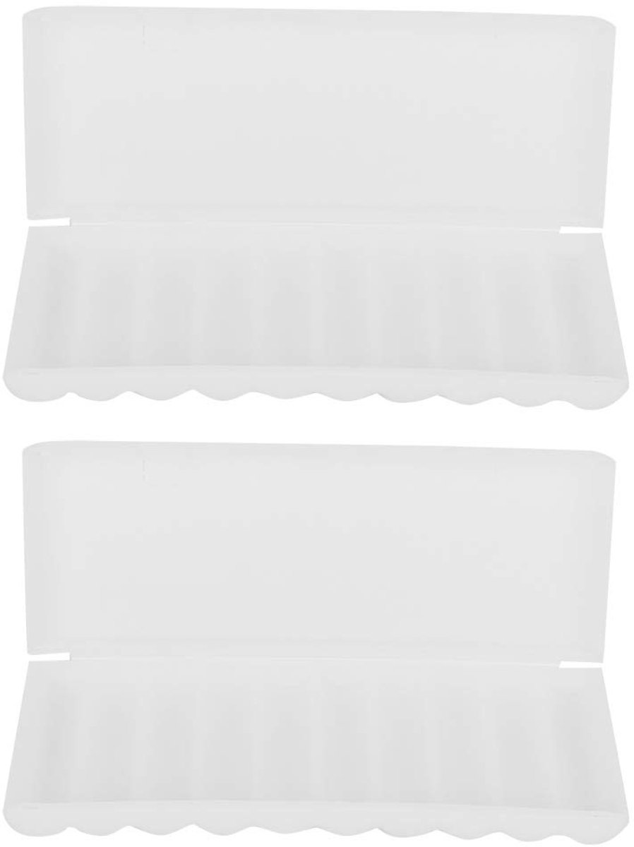 SnelShoppen - 2 Stuks Transparante Batterijhouder - Draagbare Plastic Organizer - Beschermende Opbergdoos voor 10 Batterijen van 65mm - Wit