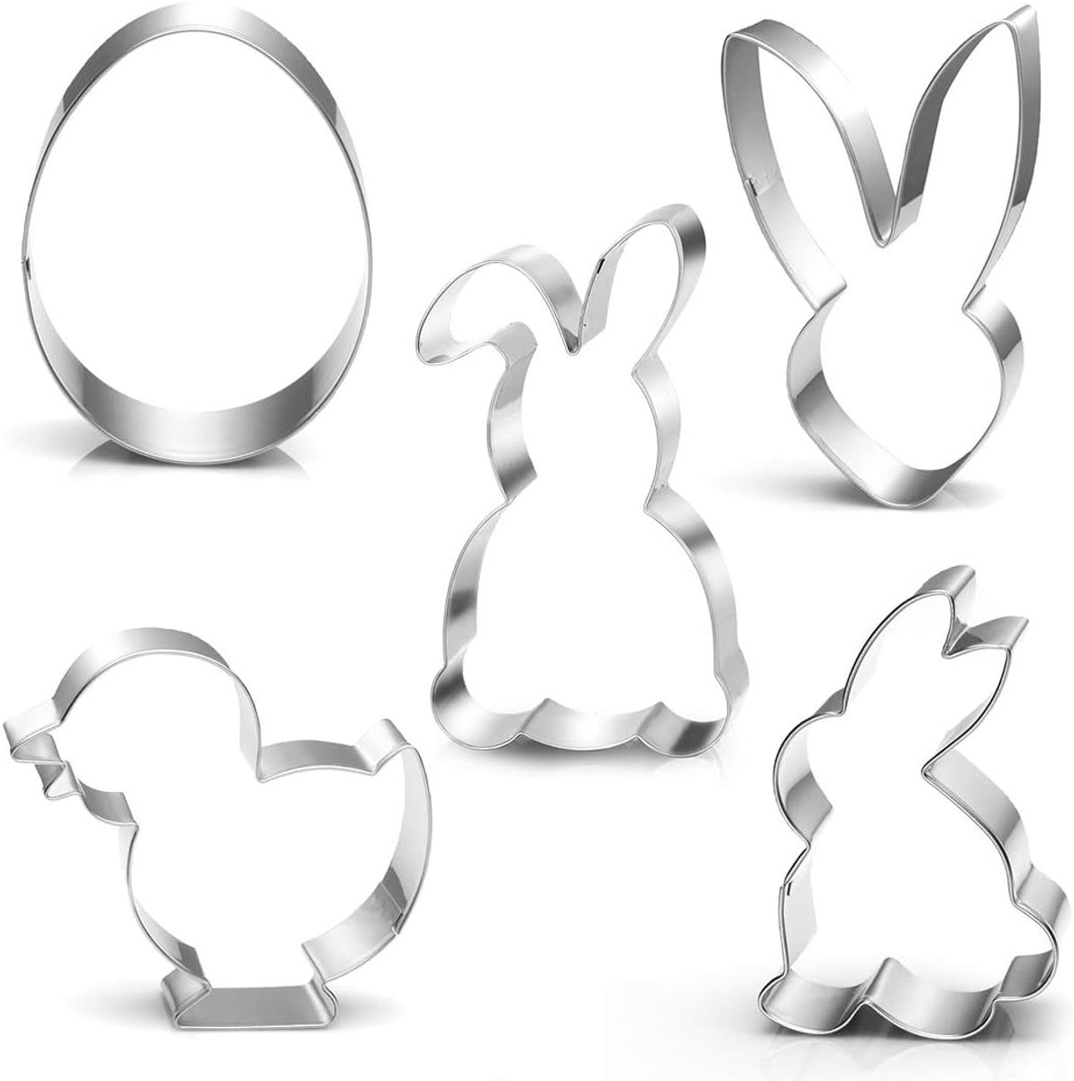 Easter Cookie Cutters, Pack of 5, Easter Cookie Cutters, Easter Cookie Cutters, Easter Cookies for Baking, Rabbit - ShopVlot