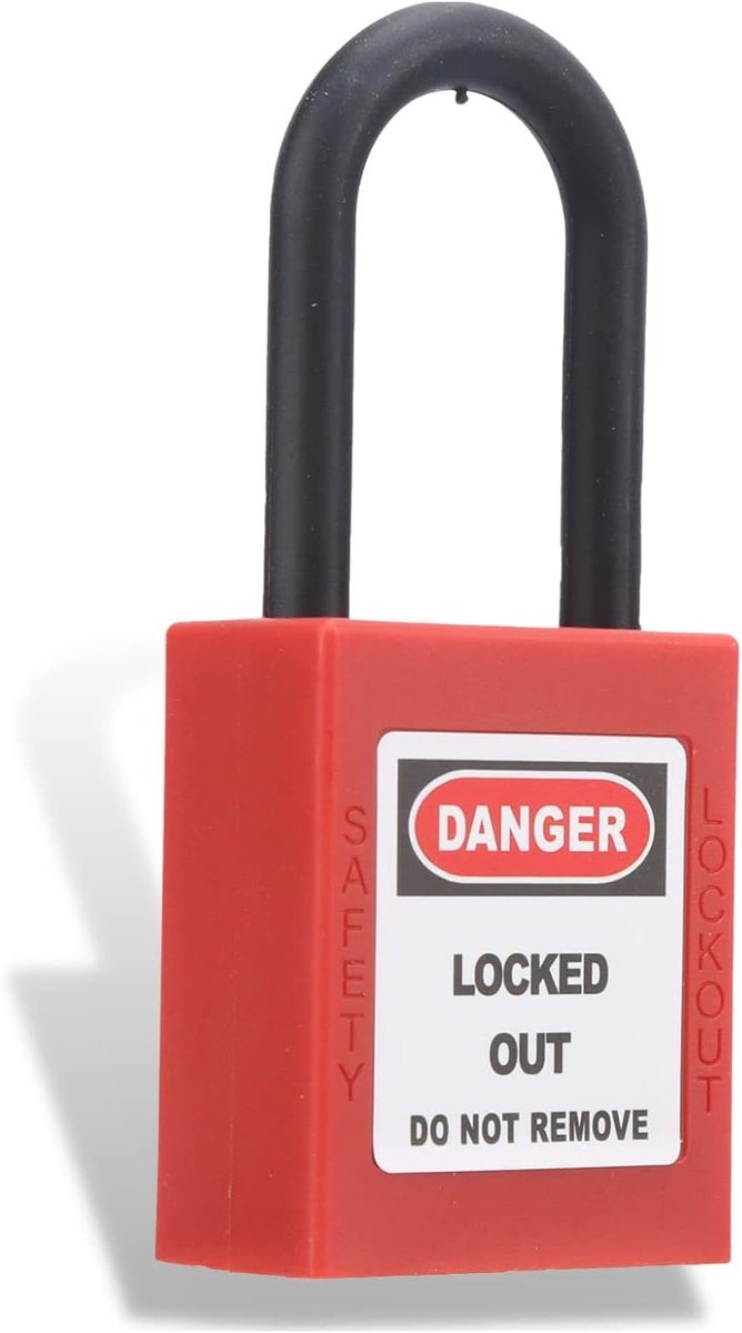 Lockout Tagout Safety Padlock Engineering Safety Lock Solid Zinc Alloy Padlock 38MM Wide Lock Body Shed Padlock Locker - ShopVlot