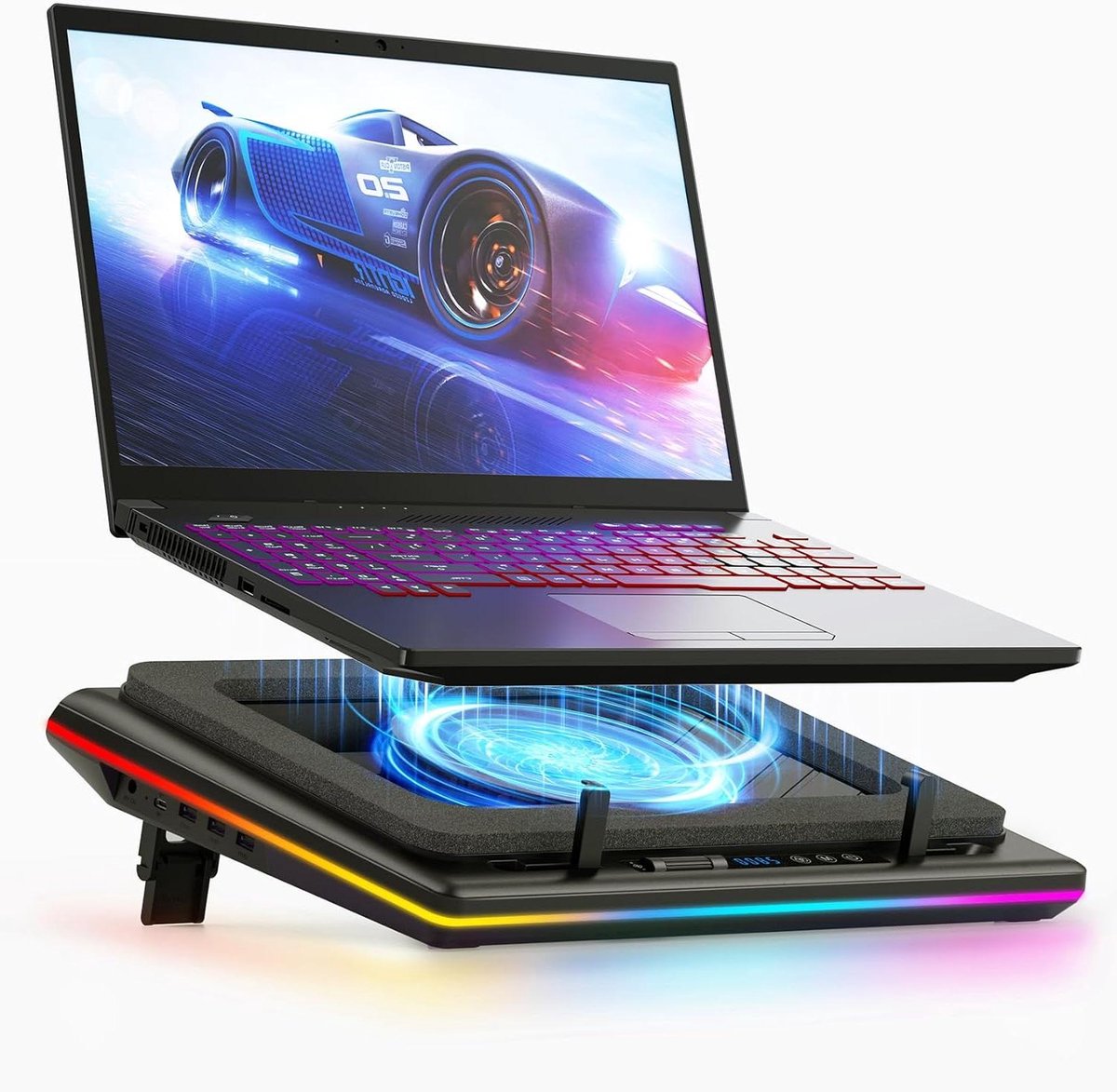 Laptop Koeler - Laptop Ventilator - Intensief Gebruik - Instelbare Snelheid - 38-48cm - Zwart
