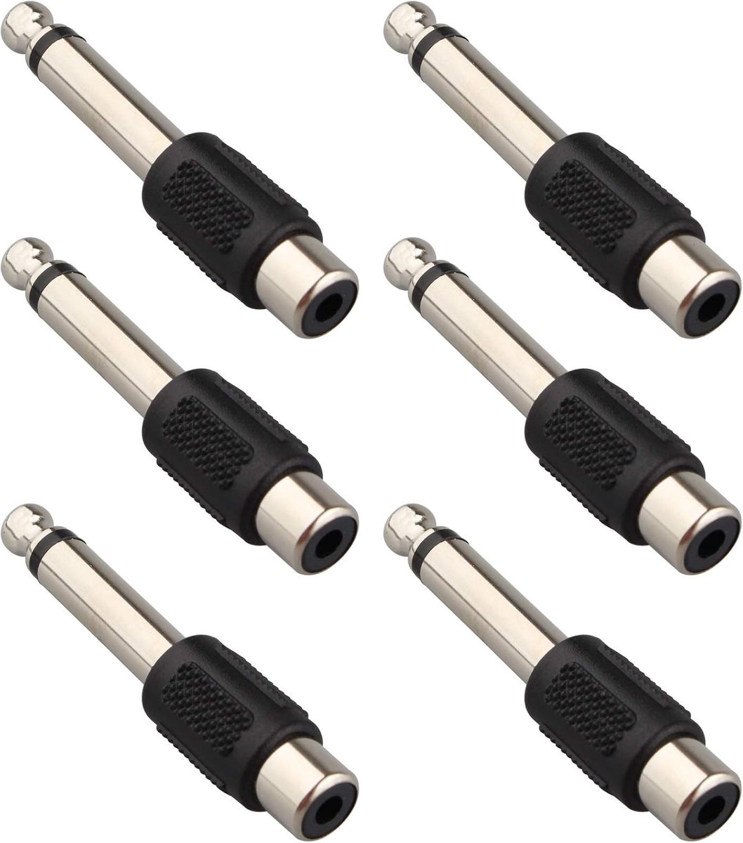 Audio adapter 6.35mm mono naar RCA female - hoogwaardige vergulde connector - lage signaalverlies - ShopVlot