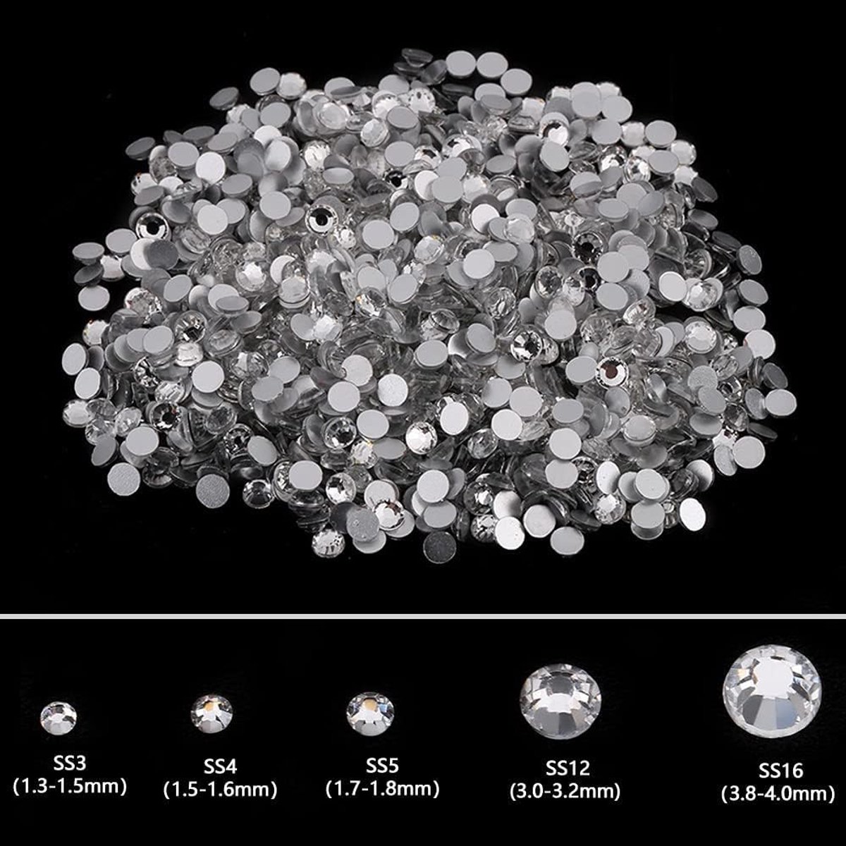 SnelShoppen - 1440 stuks Witte Kristal Nail Art Strassstenen, Nagelparel en Rhinestones voor Telefoonhoesjes DIY, SS3, Geschikt voor Diverse Digitale