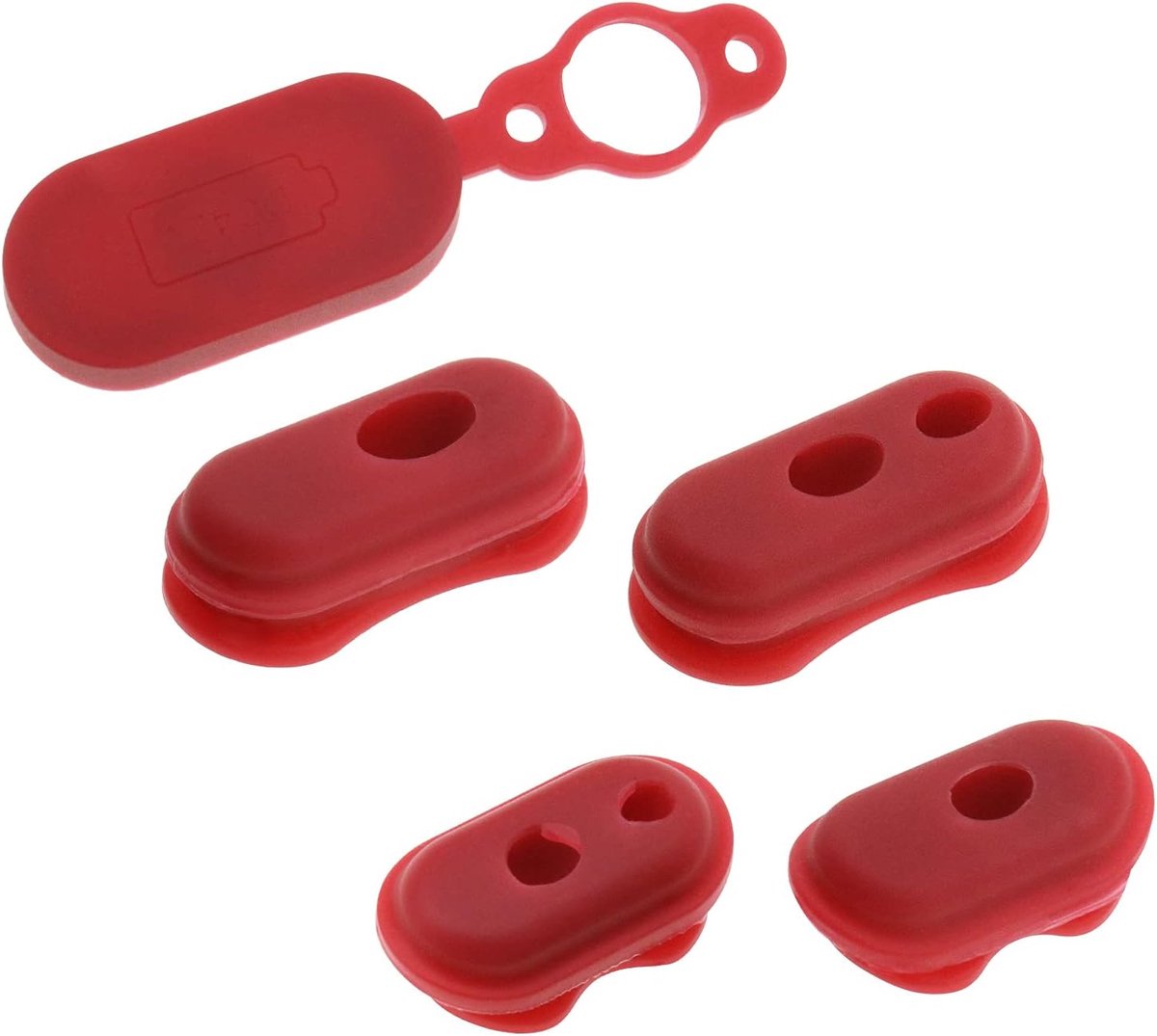 SnelShoppen - 5 Stuks Silicone Oplaadpoort Beschermhoes Rood Waterdicht Anti-Stof Plug Oplaadinterface Bescherming Geschikt voor Xiaomi 1s M365/Pro El
