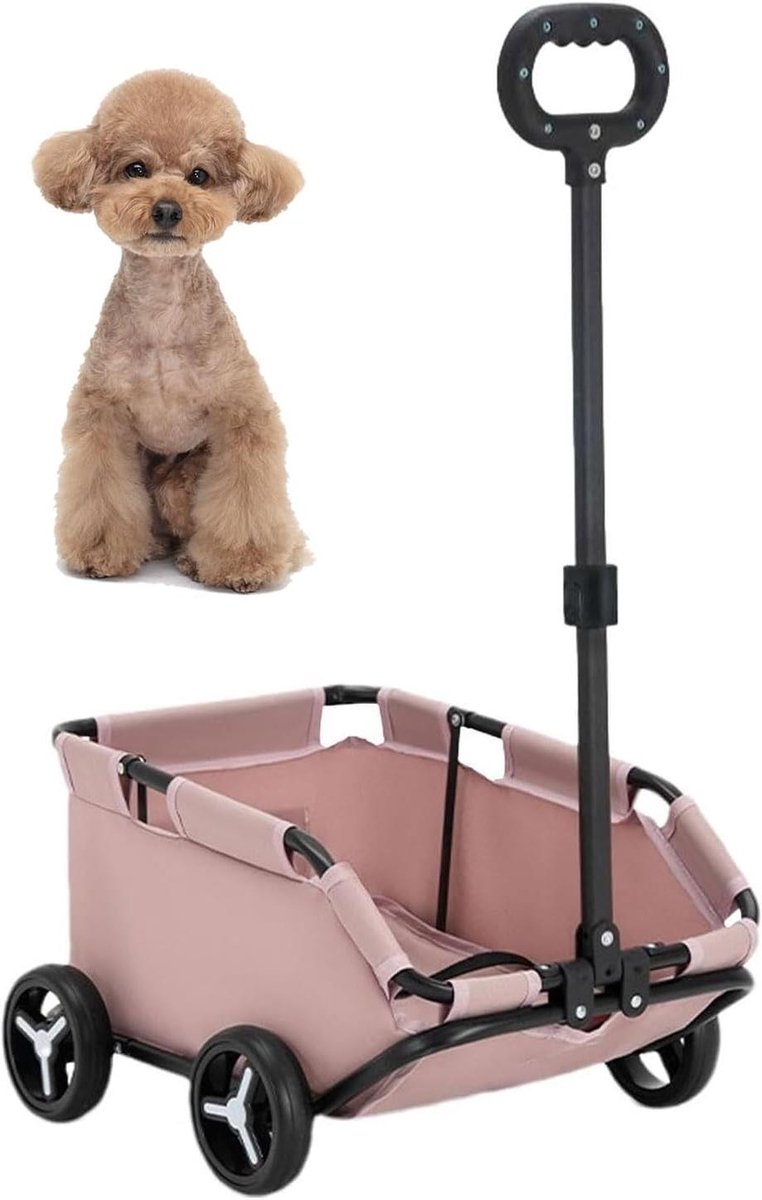 Huisdier Kinderwagen - Hondentrolley Kattenbuggy - Reizen met Huisdier - Opvouwbaar Lichtgewicht - 51x35x23cm - Grijs