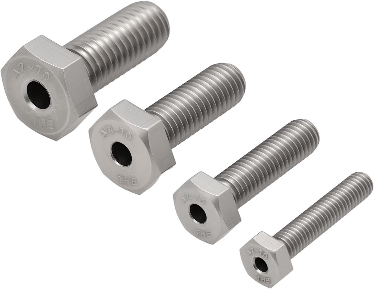 SnelShoppen - 4 Stuks M6 M8 M10 M12 RVS Buiten Hex Holle Schroeven 30mm Voor Boren van Gebroken Studs en Boorgidsen