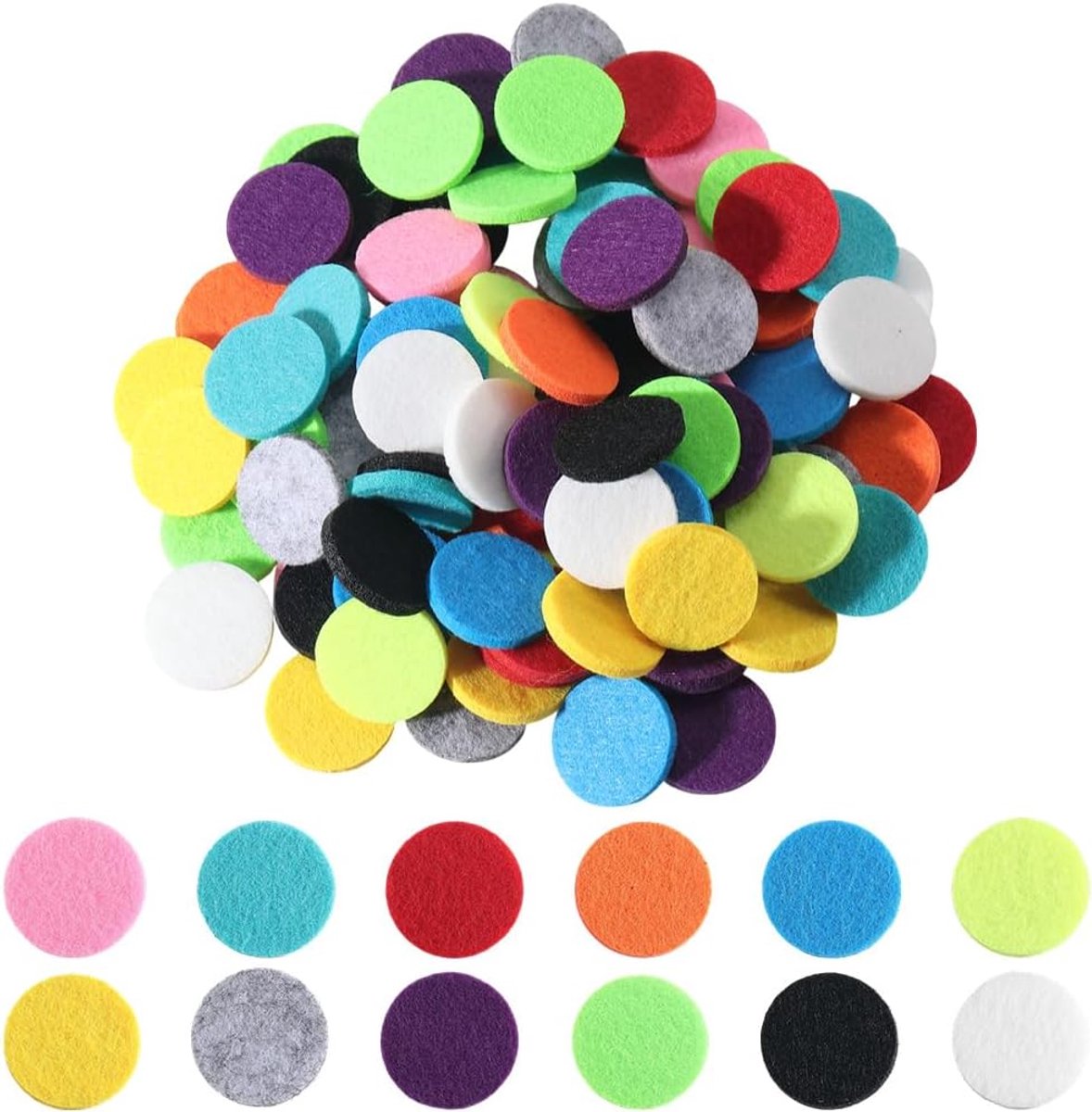 SnelShoppen - 1 Pack van 2 Kleurige Essentiële Olie Pads - 3 Inch Diffuser Pads voor Luchtbevochtiger en Luchtreiniger - Herbruikbare Geurvulling in 1