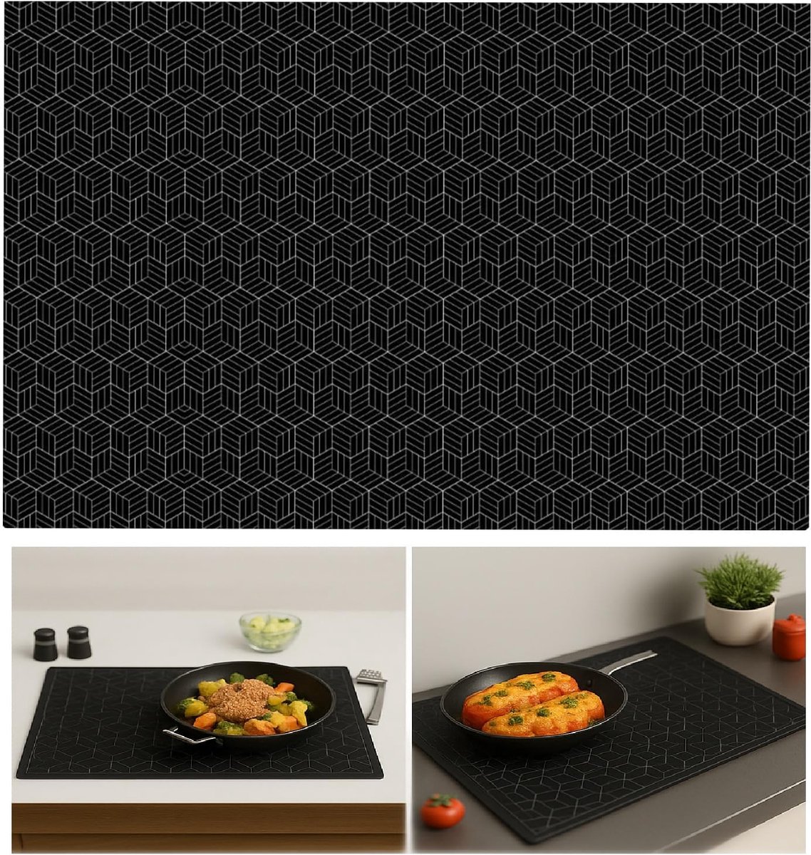 SnelShoppen - Silicone Inductiemat 52 x 78 cm - Hittebestendige Beschermmat - Antislip Kratzbescherming voor Werkblad - Herbruikbare Silicone Mat voor