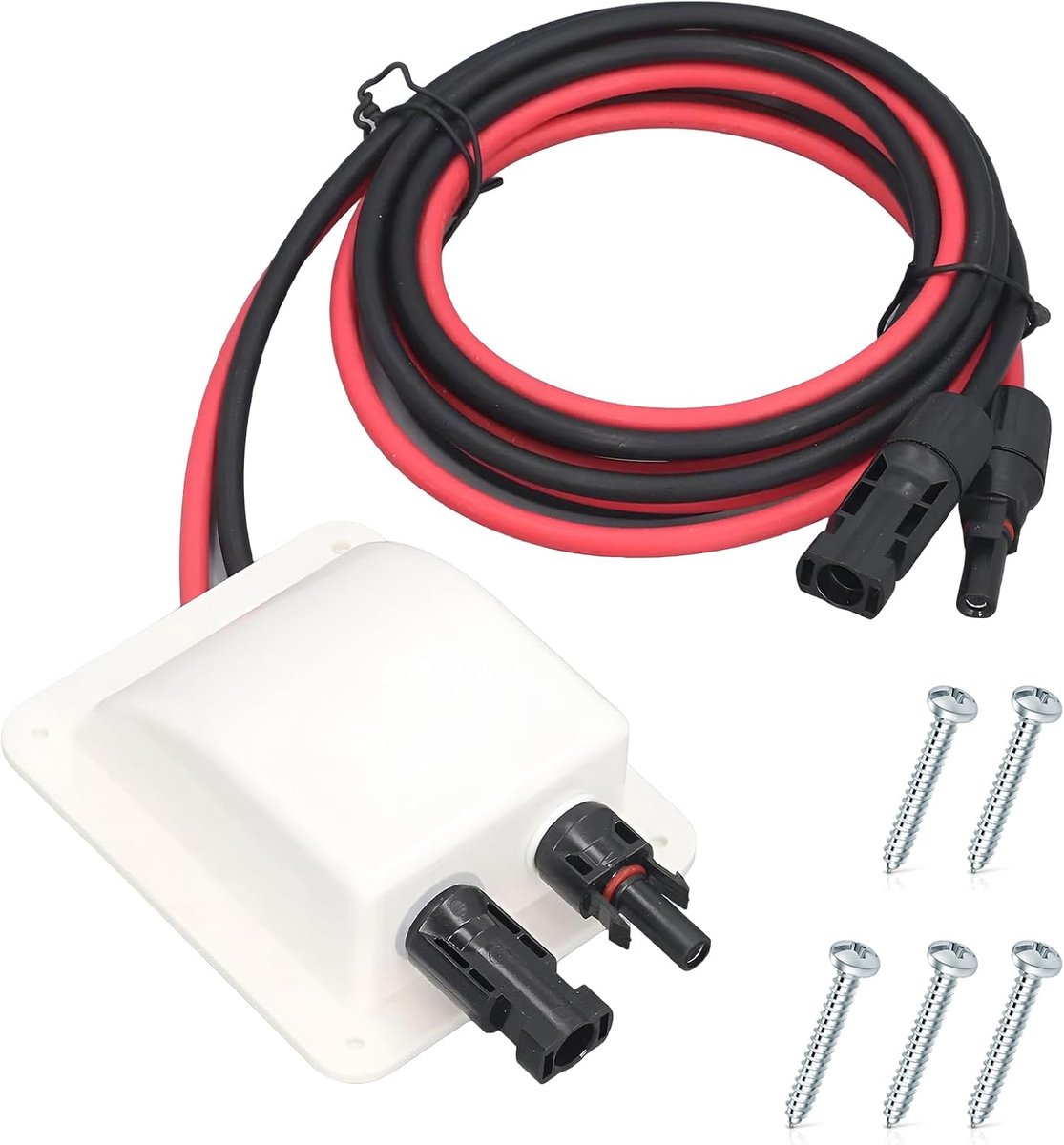 SnelShoppen - Dubbele Zonnepaneel Kabelinvoer, Waterdicht IP68, Dubbele Kabelverbinding met 1.8 m Zonnebekabel voor Zonnepanelen, Caravans, Botenv