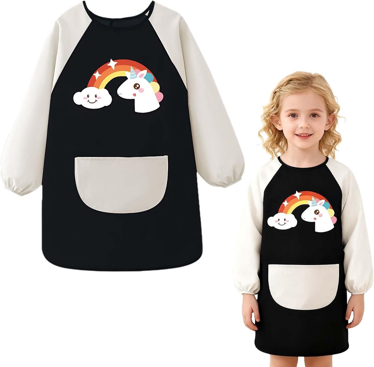 Schilderjas voor kinderen - Waterdichte schilderapron - Lange mouwen - Ideaal voor creatief knutselen - ShopVlot