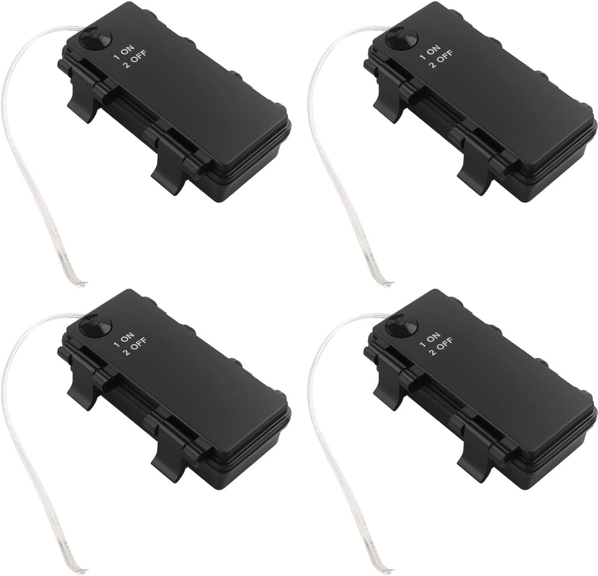 SnelShoppen - 4 stuks AA Batterijhouder met Schakelaar 3V, Waterdicht IP65, Houdt 2 AA Batterijen, Ideaal voor Hobby DIY Elektronica, 150mm Lijnlengte