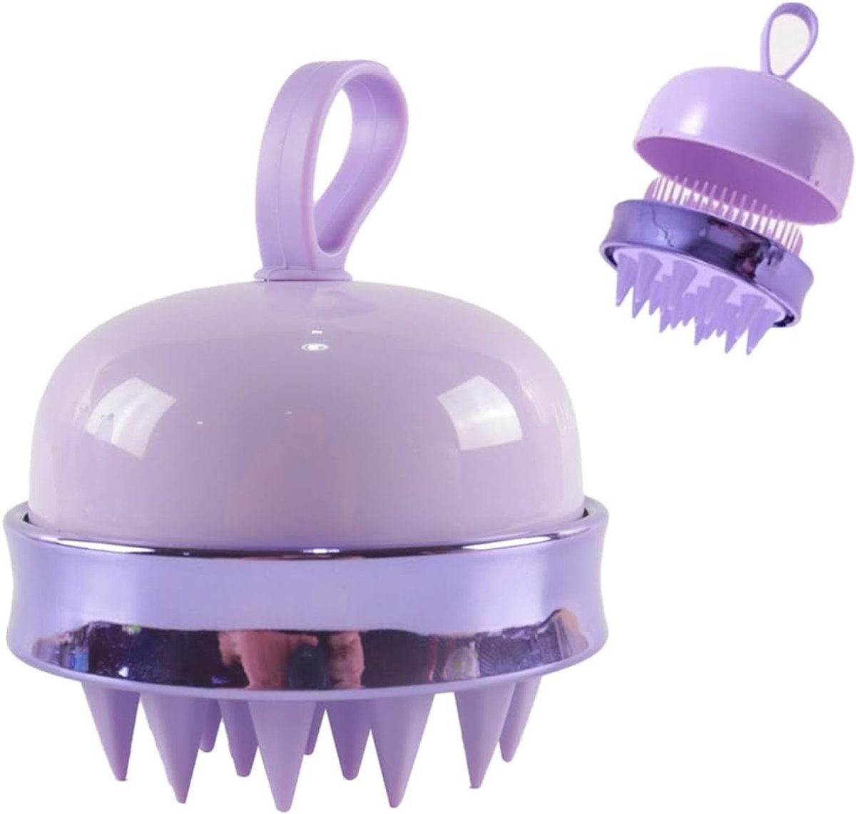 SnelShoppen - 2-in-1 Silicone Scalp Massage Borstel - Dubbelzijdig voor Nat en Droog Gebruik - Haargroei Bevordering, Roos Vermindering, Waterdicht &