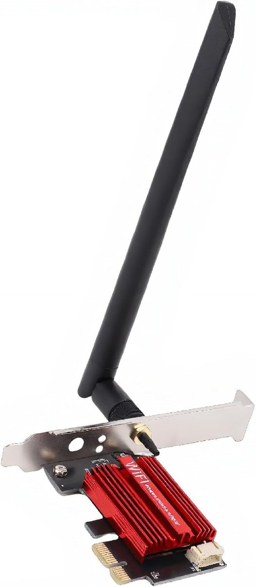 SnelShoppen - WiFi 6 PCIe Kaart 4174Mbps Tri-Band 2.4/5/6GHz, Bluetooth 5.2, Desktop Draadloze Adapter met Hoge Winstantenne (8DB)