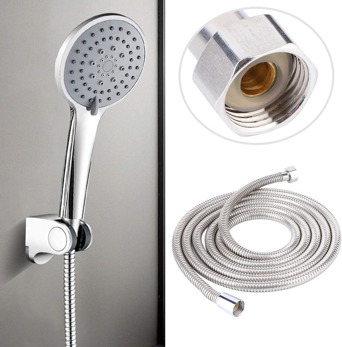 SnelShoppen - 3m Douche, Lange Explosieveilige RVS Douchehos voor Universele Douchekop en Ventiel Vervanging, Badkameraccessoires, Hoses en Slangen