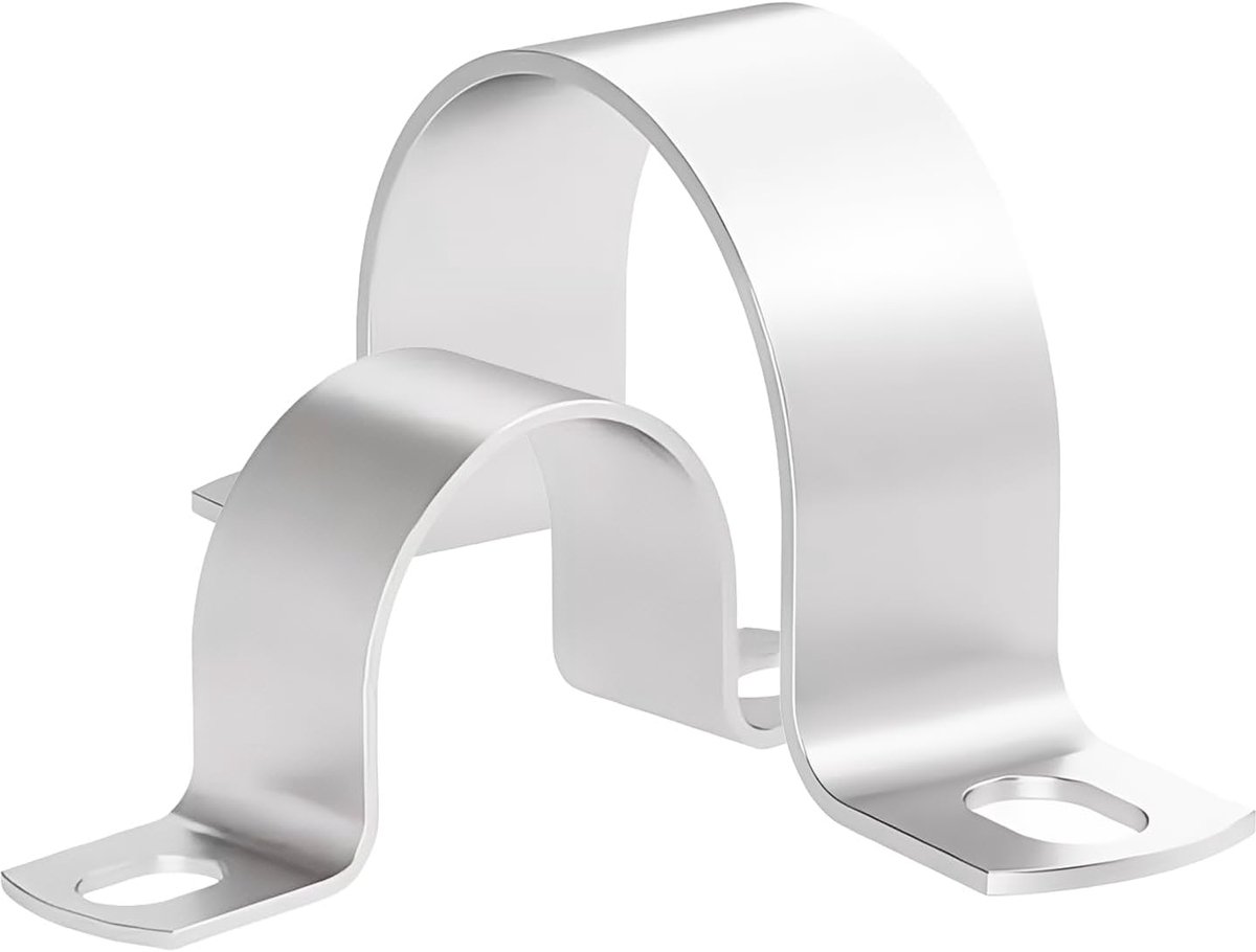 SnelShoppen - 6 Stuks 304 RVS Buisbeugels, Stevige U-vormige Beugels, Buis Klemmen voor Water- en Gasleidingen, Kabelbevestiging (Diameter 50mm)